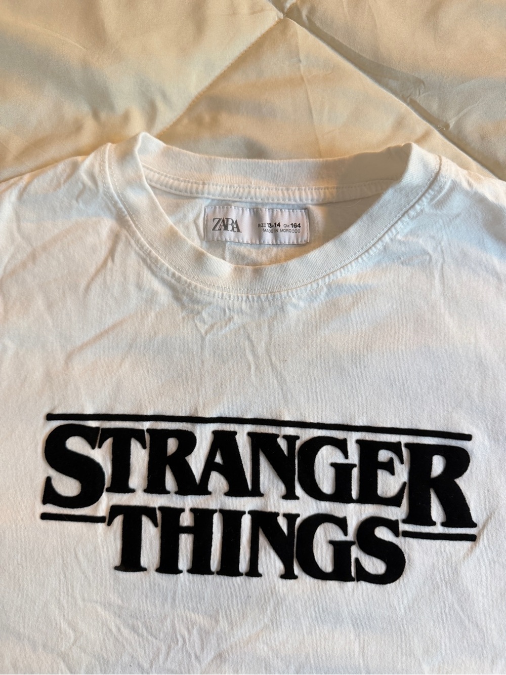 ZARA Kids White "Stranger Things" Logo Tee